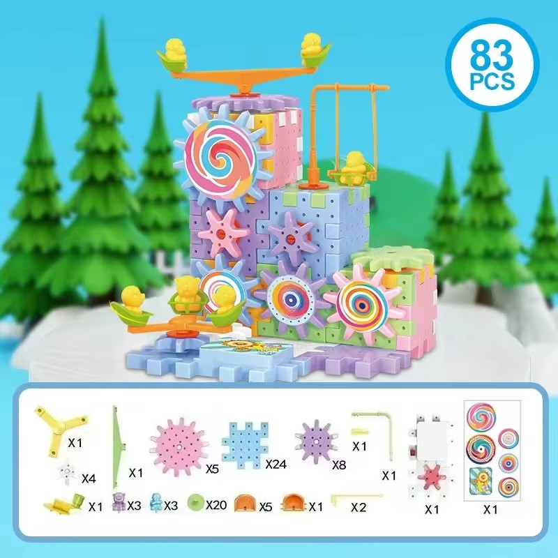 Hot 83-263 PCS Electric Gears 3D Puzzle Model Building Kits Plastic Brick Blocks