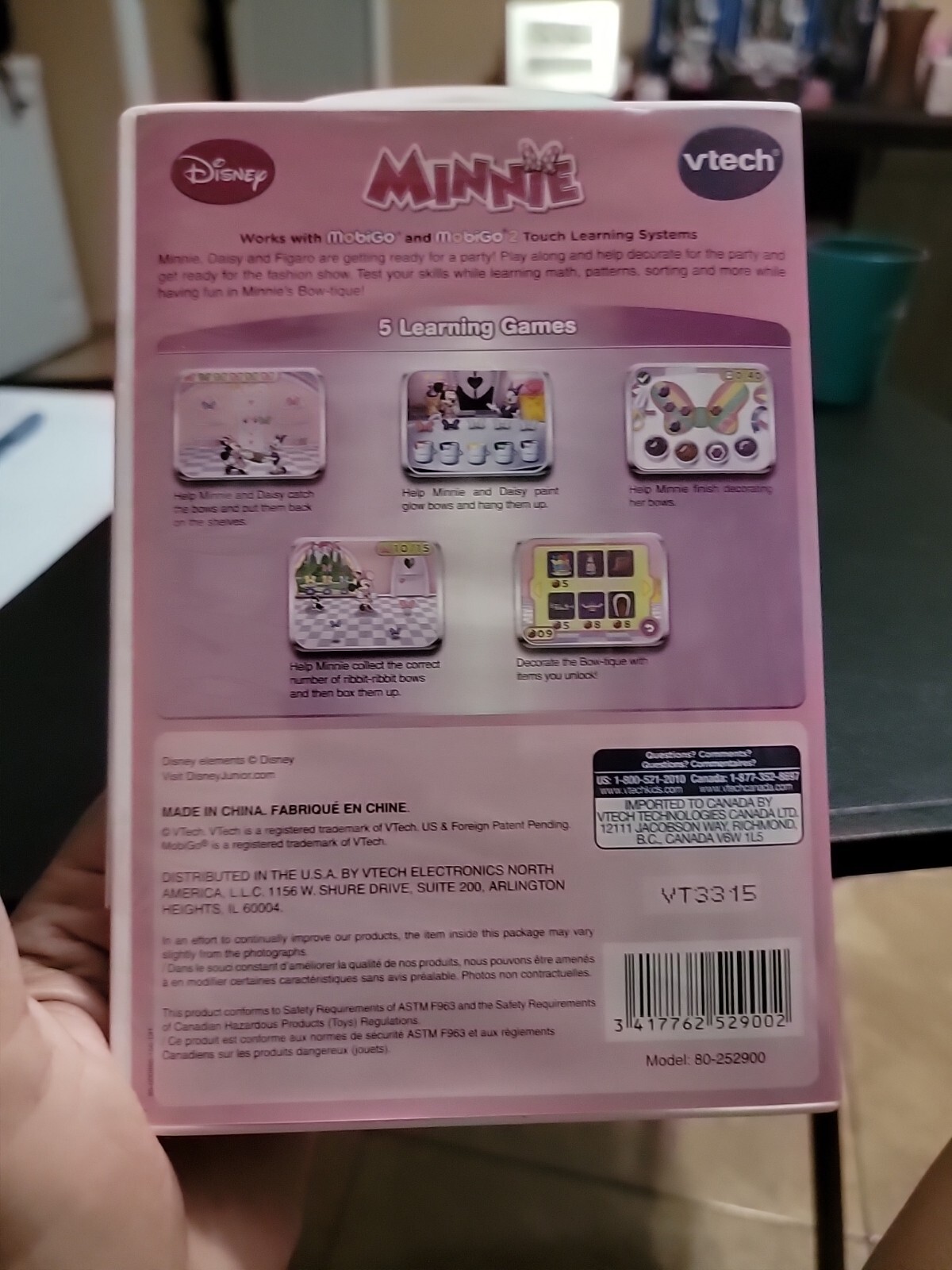 Vtech Mobigo Disney Minnie Mouse Touch Learning System Game 3-5 Yrs New In Box