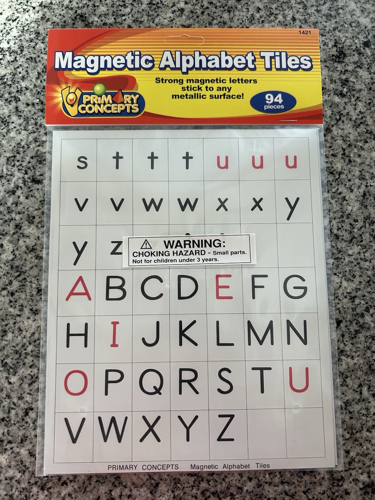 92 Magnetic Alphabet Letter Tiles Red Vowels Black Consonants HOMESCHOOL Teacher