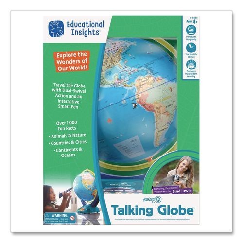 Educational Insights Geosafari Jr. Talking Globe, 12″ dia, Semi-Meridian Mount