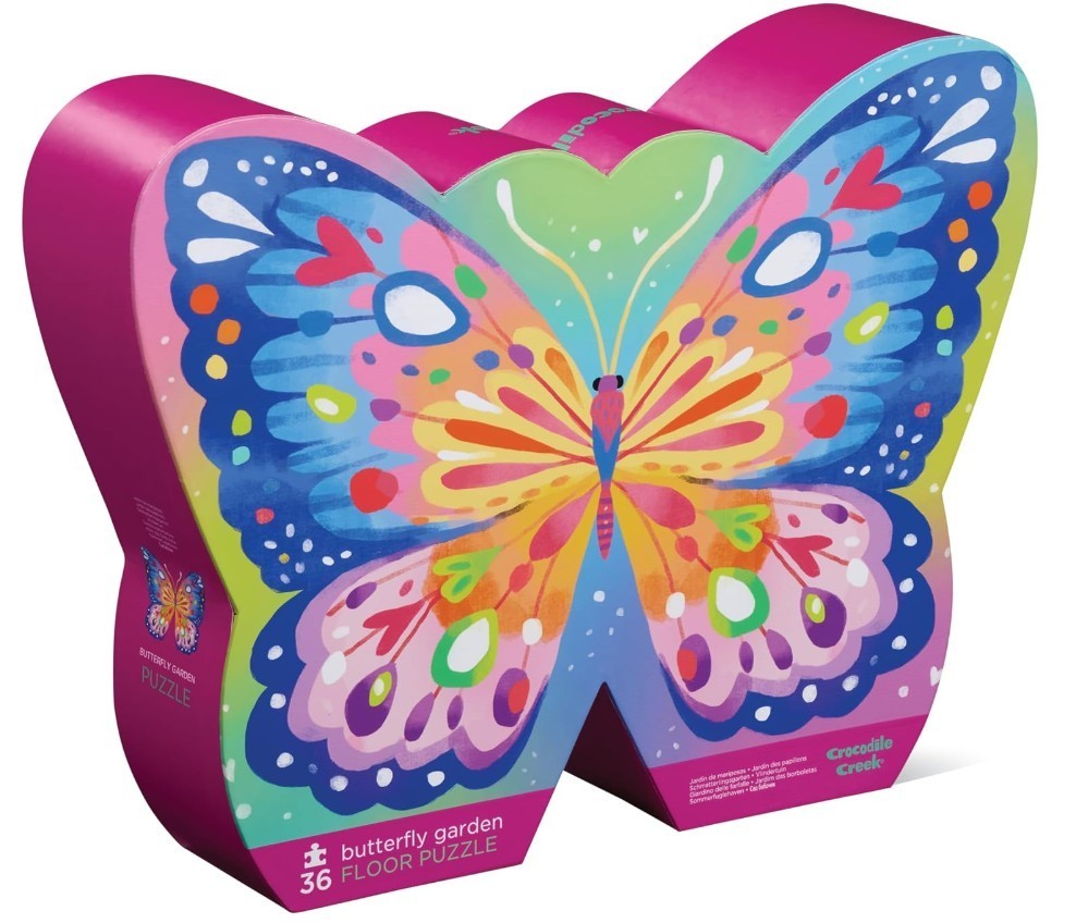 CROCODILE CREEK Butterfly Garden 36pc Large Puzzle Kids Ages 3+ (20″ x 27”) NEW