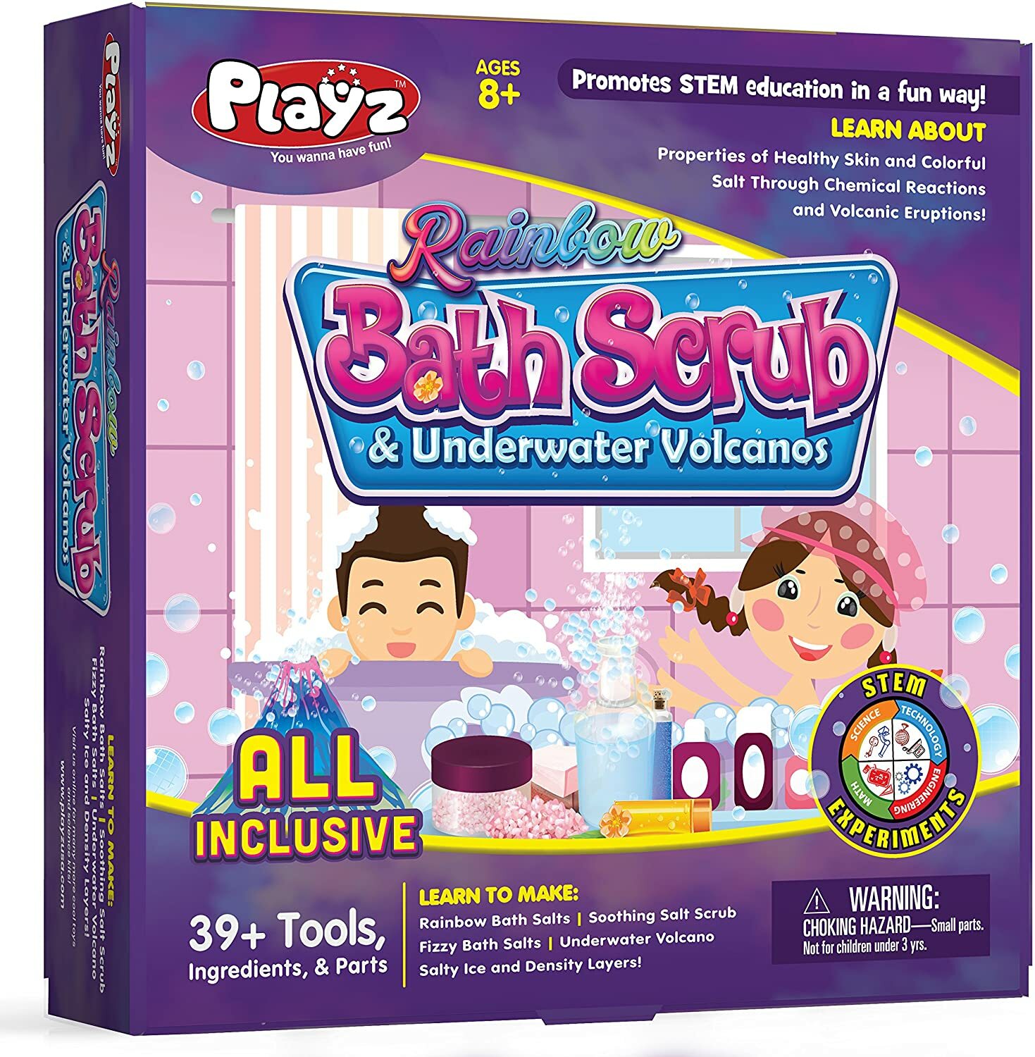 Playz Rainbow Bath Scrub Arts and Crafts Science Activity Set