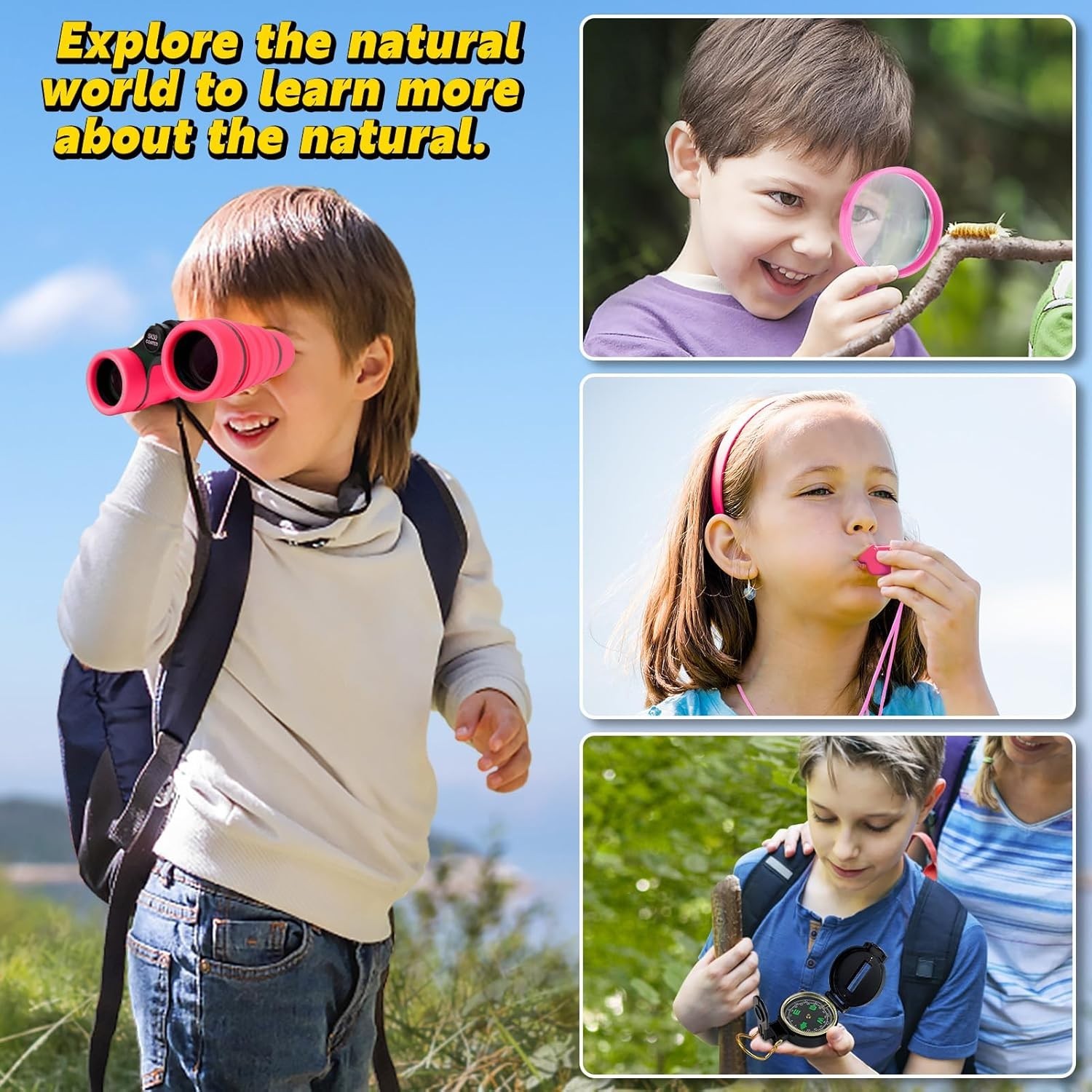 Kids Explorer Kit – Adventure Kit for Kids, Outdoor Explorer Kit with Binocul…