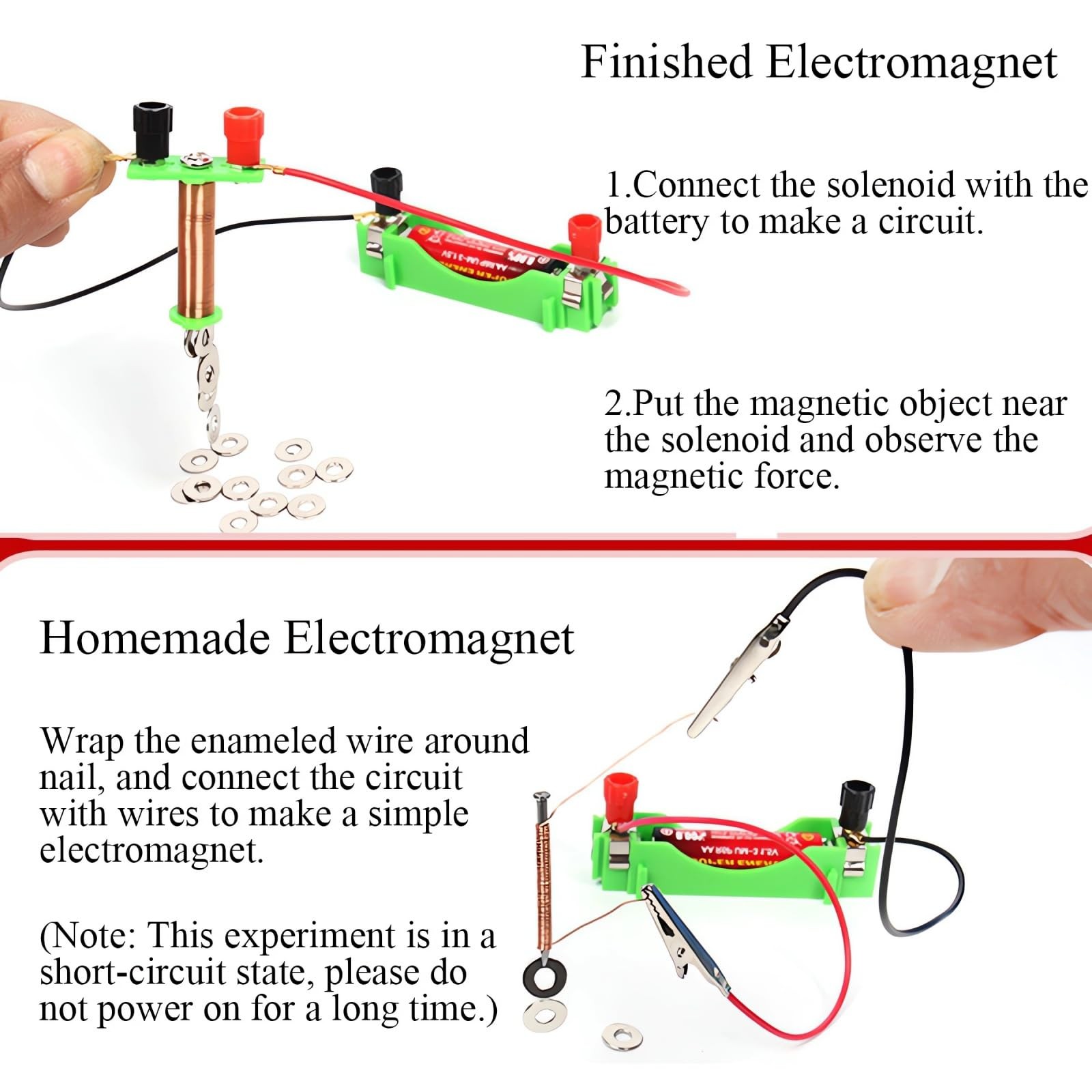 Junior Magnetic Science Kit, 70 Pcs STEM Magnetism & Electricity Circuit Expe…