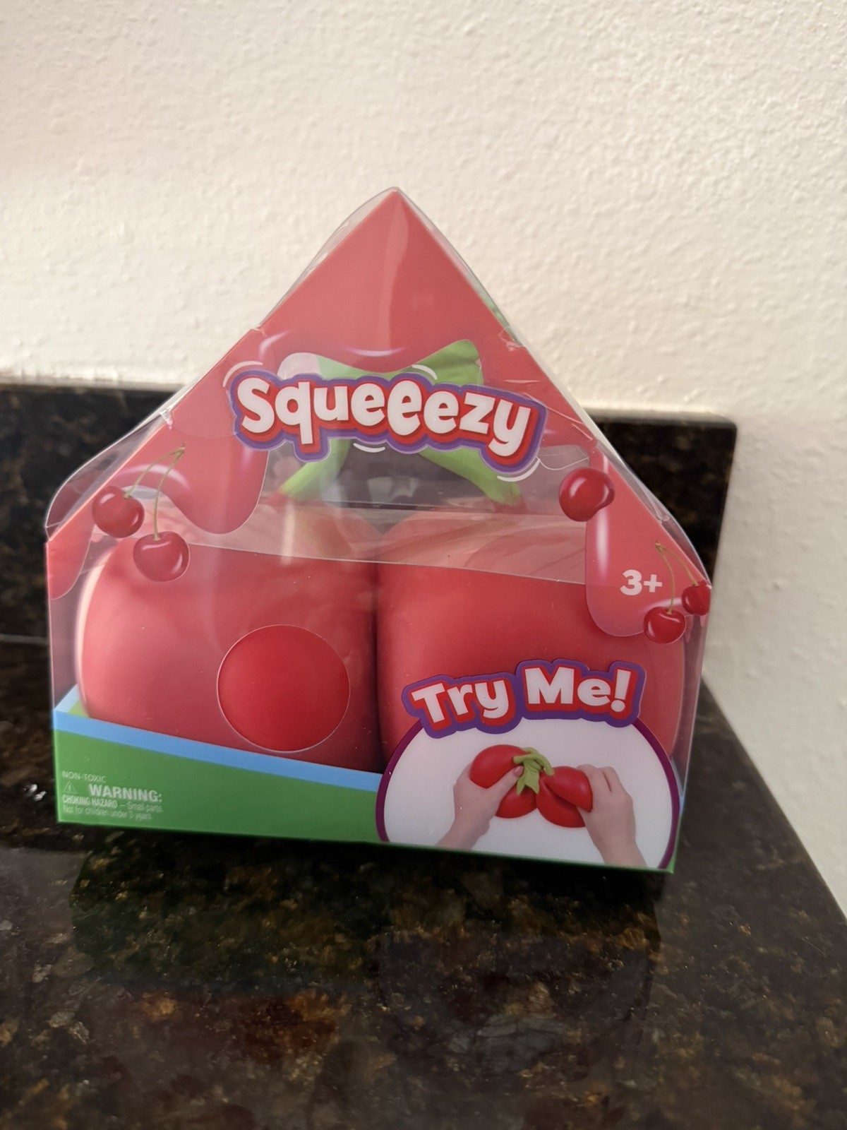 Sunny Days Squeezy Cherries Viral Squish Squishy Jumbo Fidget Toy Red Cherry