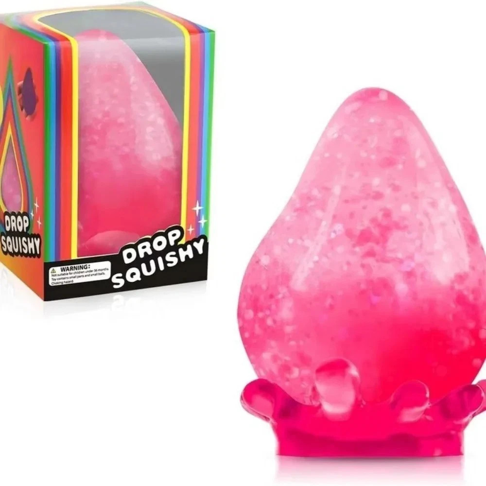 Dream Drop Sensory Squeeze Toy Dreamy Smooth Squeeze – 3″ Tall Pink
