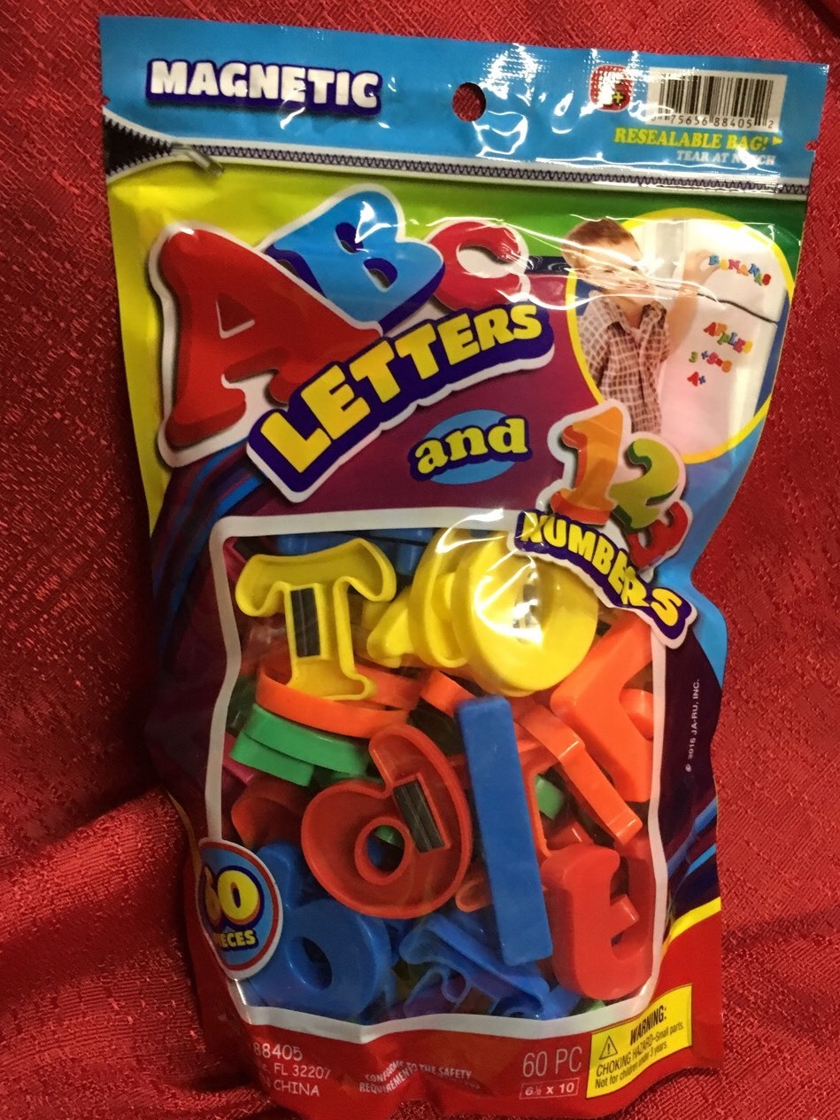 50pc Fridge Magnet ABC’s & 123’s -letters, number,math symbols Size 1.5″x1.5″ Ea