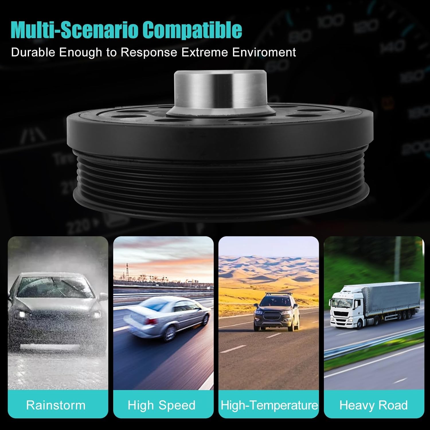 11238512072 Engine Harmonic Balancer Crankshaft Pulley (2.0L L4) Compatible with