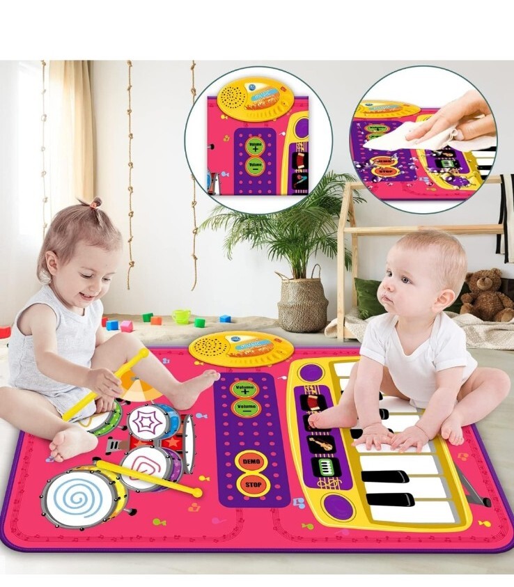 Kid Toys Touch Play Learn Singing Piano & Drum Keyboard Music Carpet Mat Blanket
