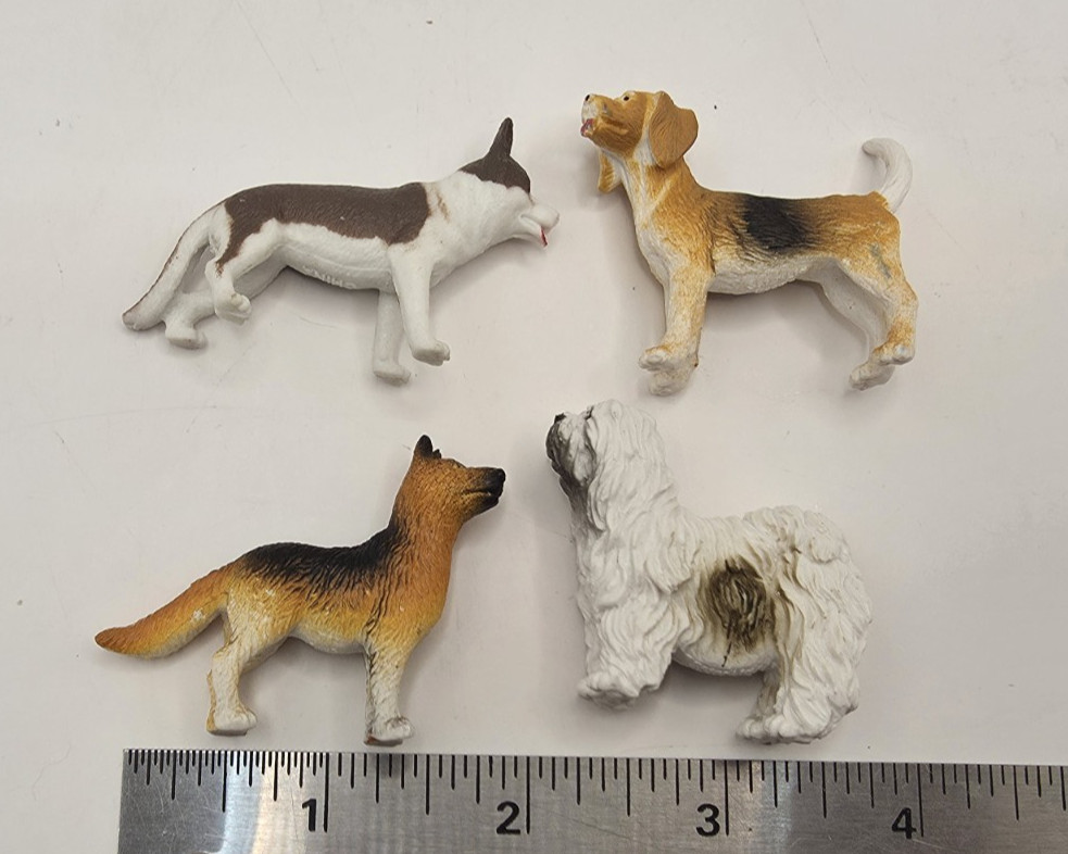Lot of Toy Dog Figures Plastic 2.5″L Realistic