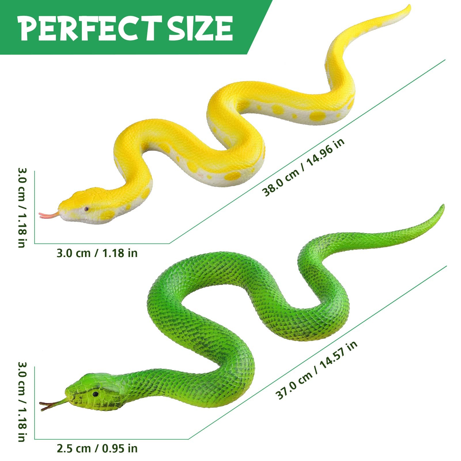 Realistic Fake Snake Toy – Rubber Elastic Lifelike Snake Animal Figures – Hal…