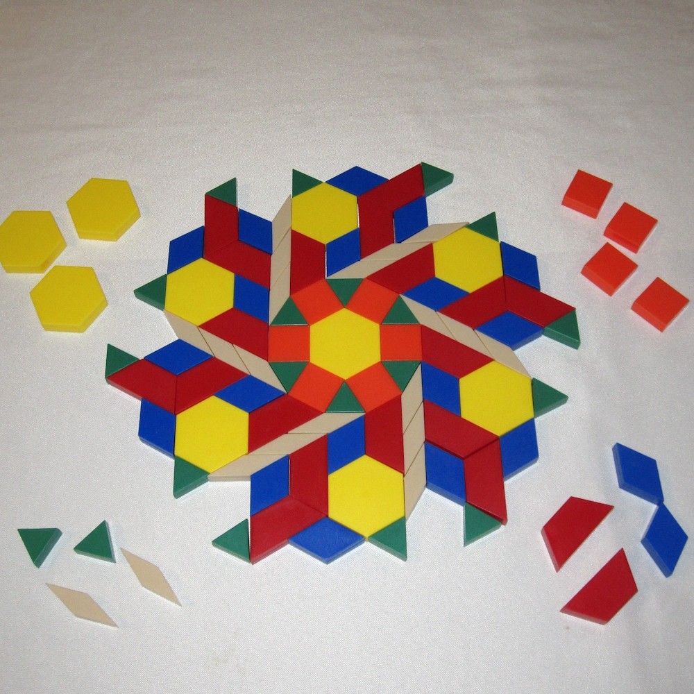 EUC ***100x PATTERN BLOCKS Chunky Plastic*** 1 cm thick ETA hand2mind math STEM
