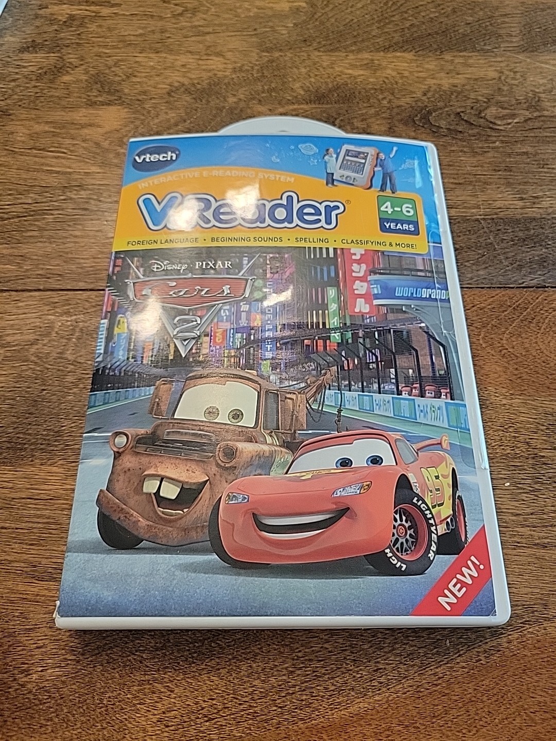 Vtech V Reader Disney Pixar Cars 2 Video Game Interactive E-Reading System NIP