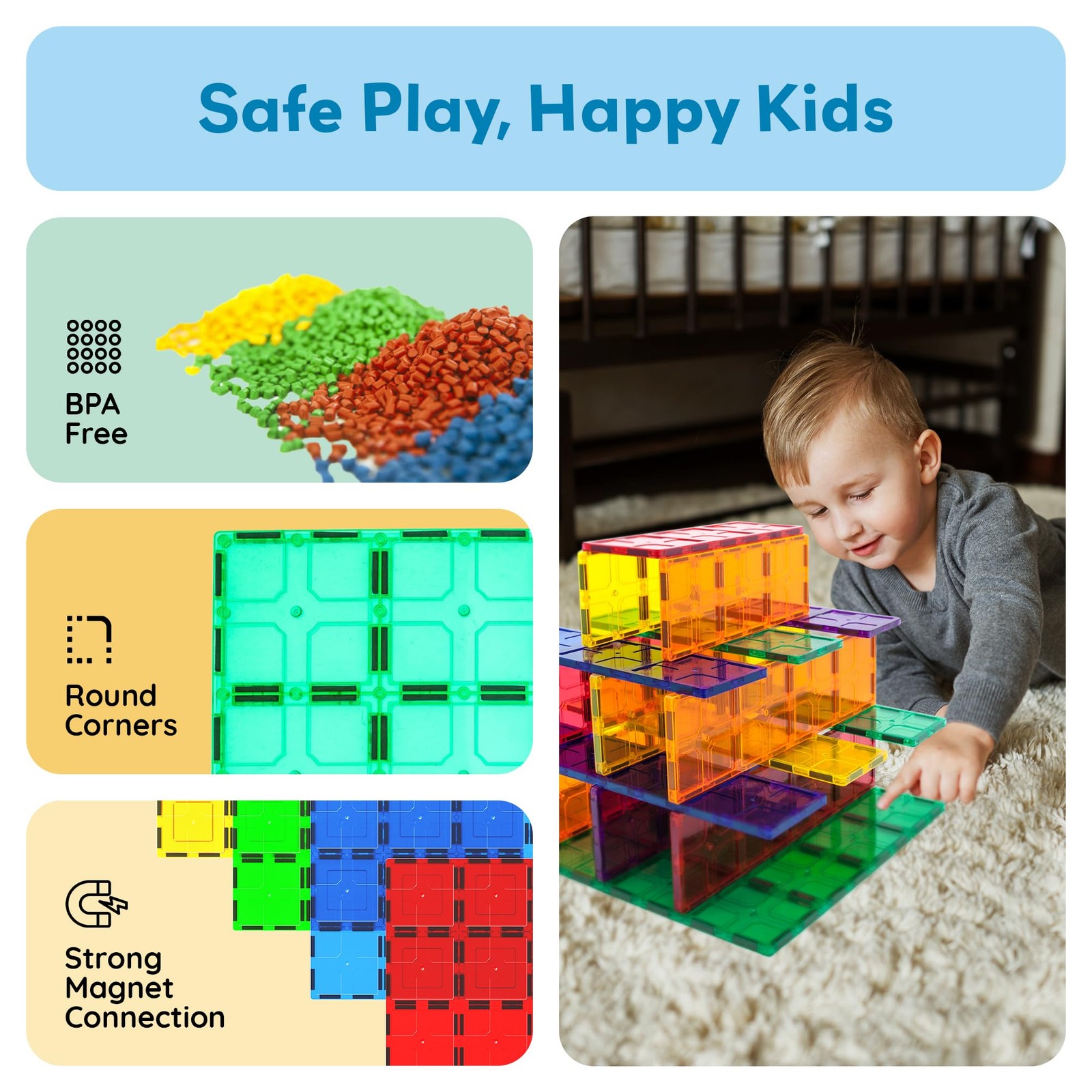 PicassoTiles Magnetic Building Block Tiles Supersize Stabilizer Base Toy Large