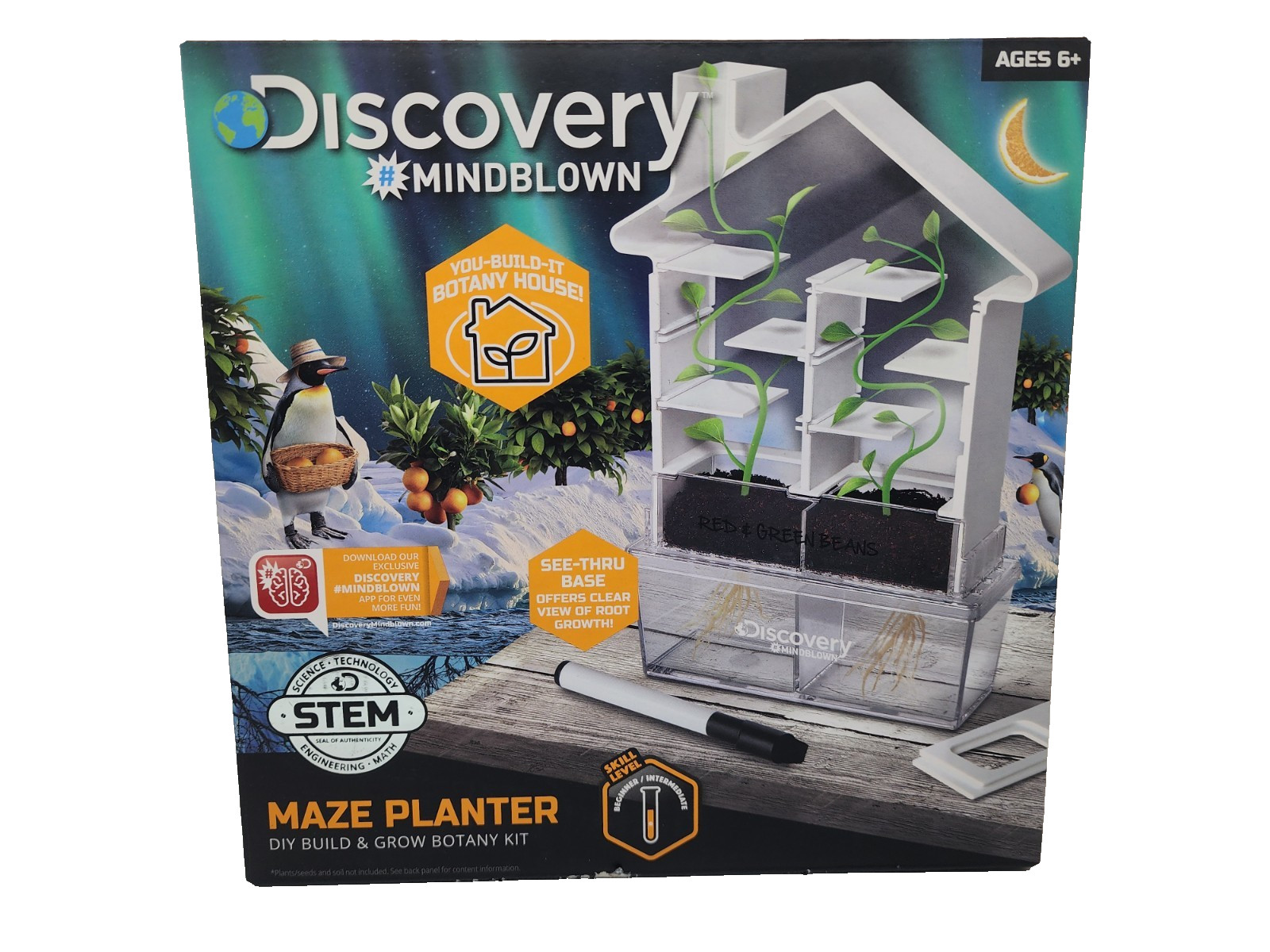 Discovery Mindblown STEM Maze Planter 6+ DIY Build & Grow Botany House Kit