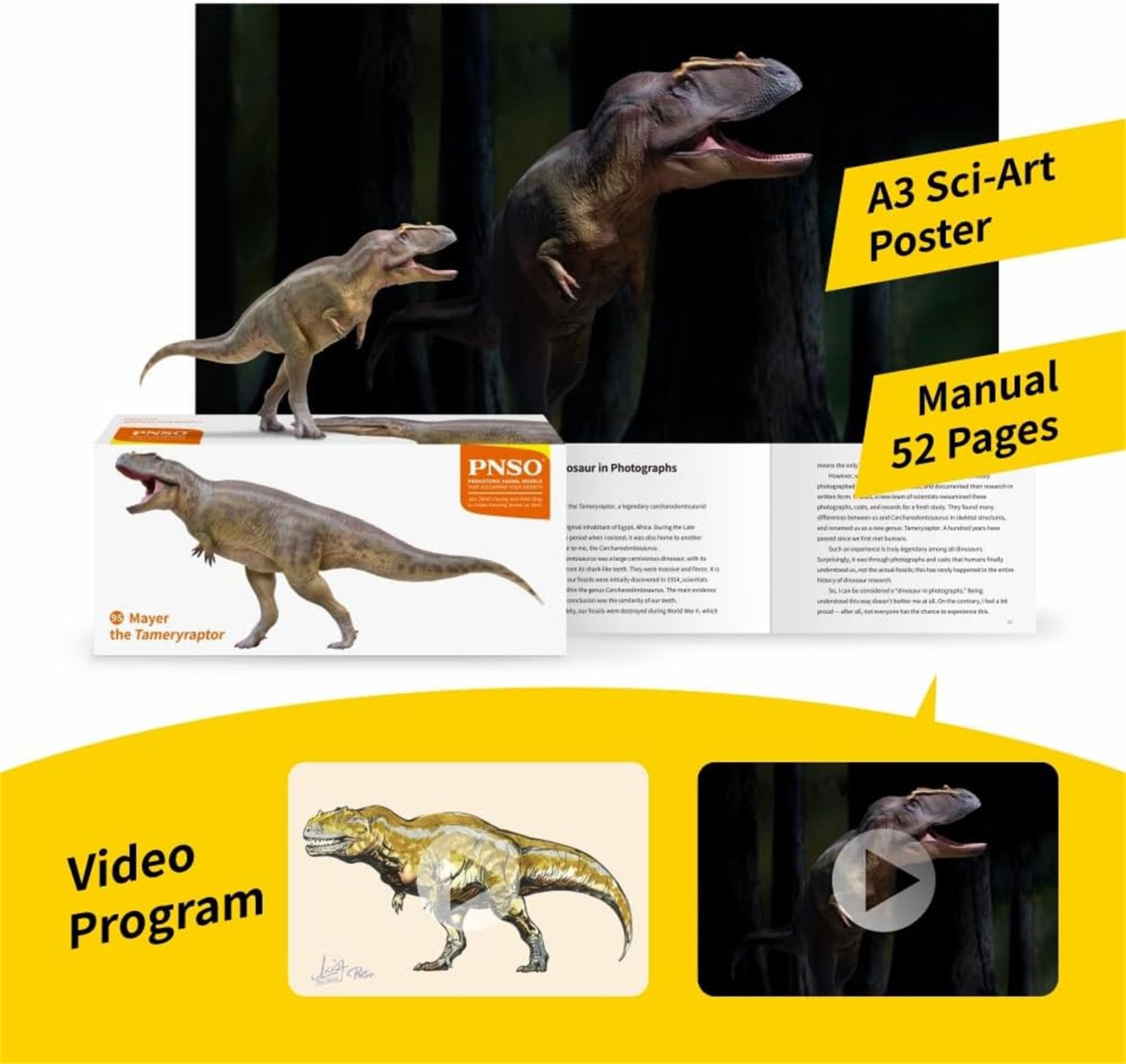 PNSO Tameryraptor 95 Model Decoration Dinosaur Animal Collection Gift Toys