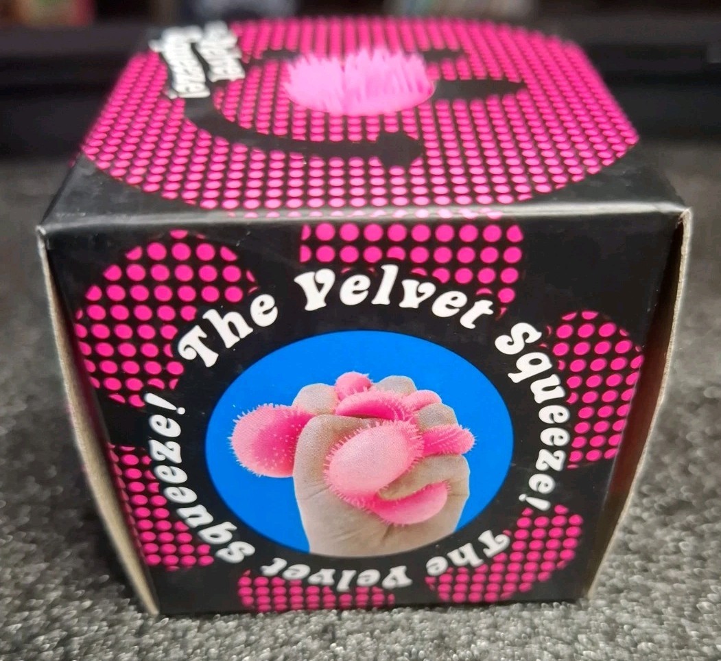 Schylling NeeDoh Fuzz Ball The Velvet Squeeze Squishy Sensory Toy Pink New