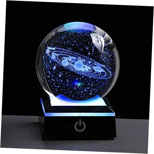 3d Solar System Model Crystal Ball 80mm 3.15inch – Solar system with Black base