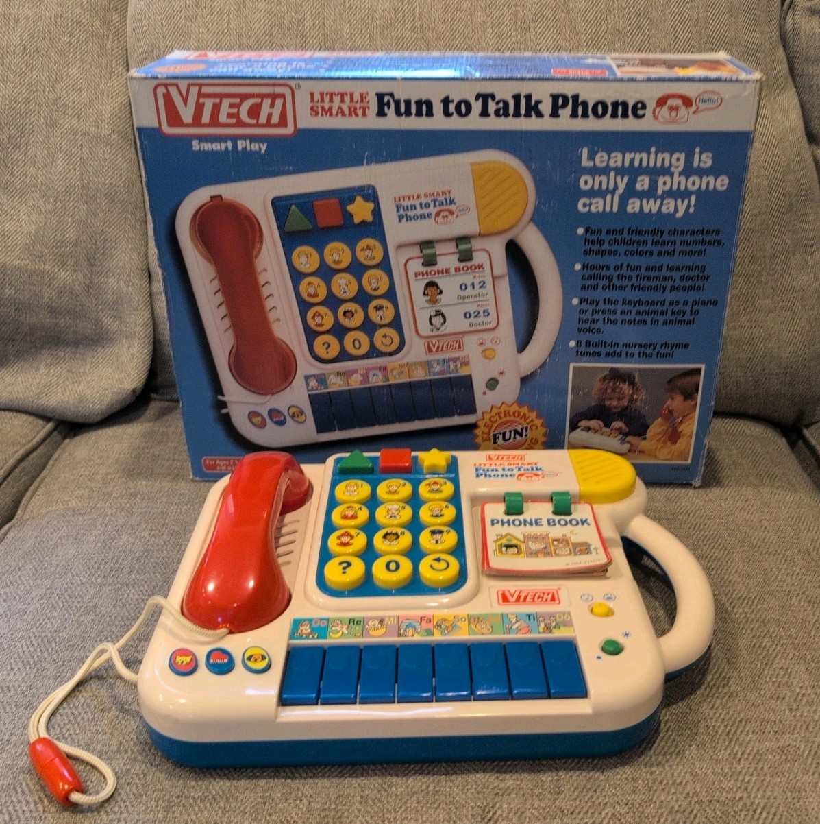 Vintage 1994 VTech Little Smart Fun to Talk Phone Piano Book Learning Toy