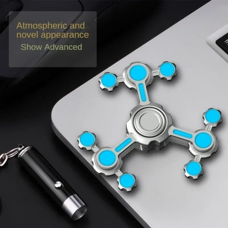 Luminous Metal Fidget Spinner Stress Relief Toy Glowing EDC Gyro for Adults