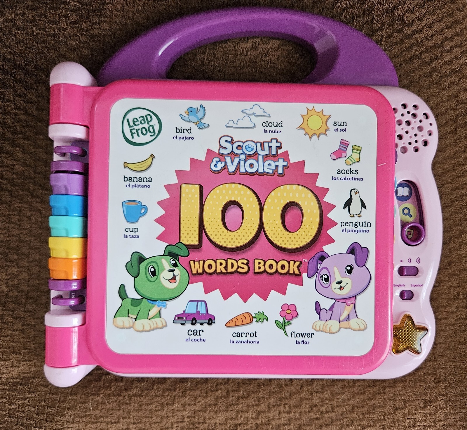 LeapFrog Scout And Violet 100 Words Interactive Learning Book English Spanish