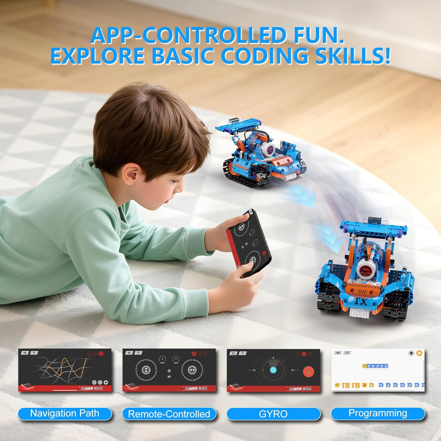 5In1 Robot Building Kits for Kids 6-12, APP & Remote Control STEM Robot Building