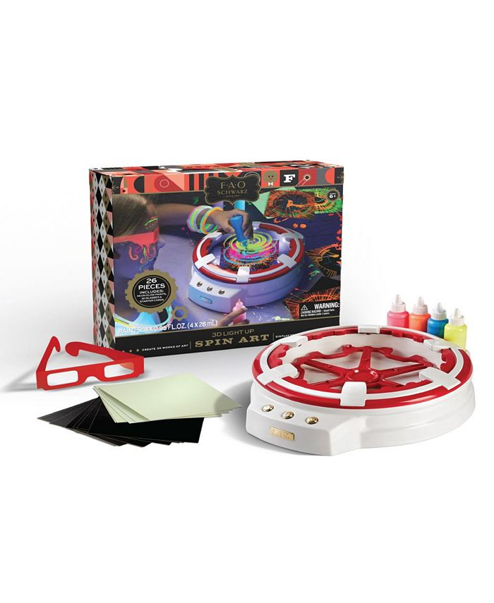NEW FAO Schwarz 3D Light Up Spin Art Craft Family Fun Activity Project Game