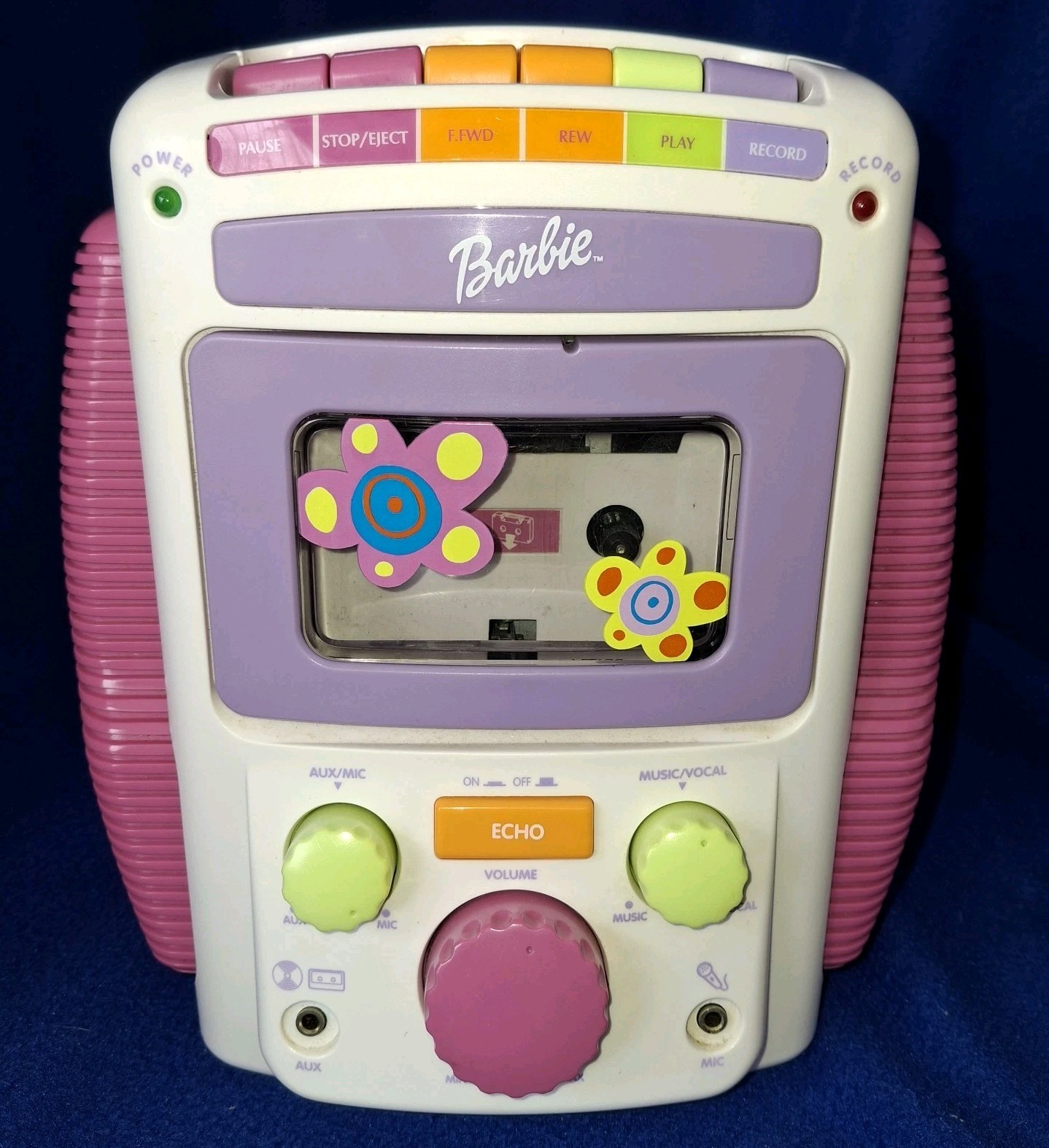 Vtg 2001 Barbie Sing-A-Long Karaoke Cassette Player BE-477 Microphone Tape Test