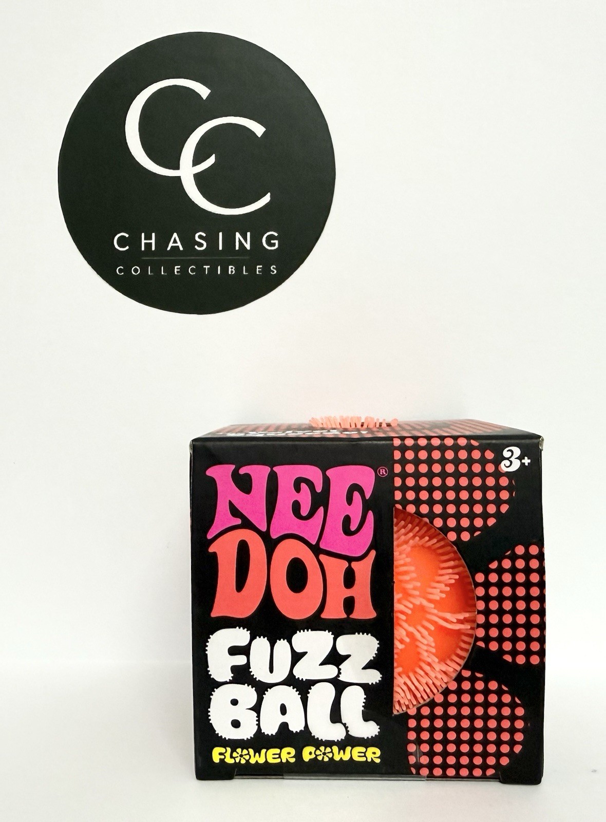 NeeDoh Fuzz Ball Flower Power Orange Squishy Stress Ball Fidget Toy NEW