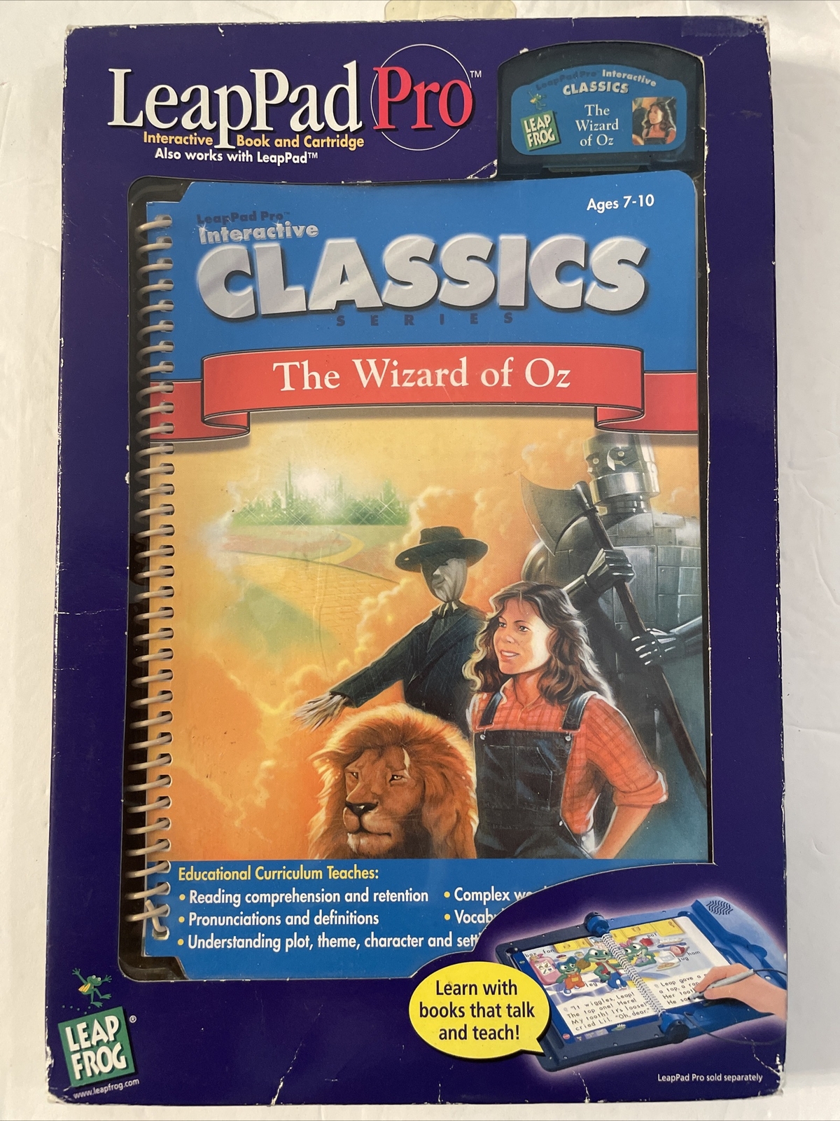 LeapPad Pro Interactive Classics The Wizard Of Oz cartridge and book
