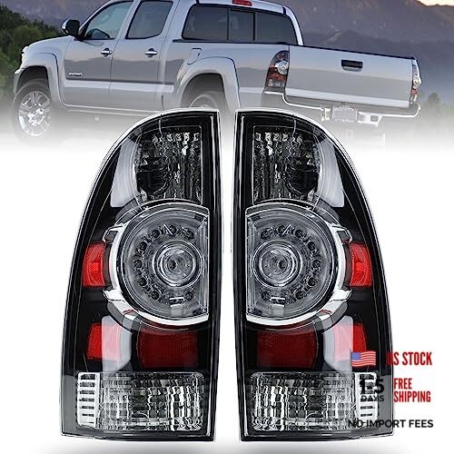 Tail Light Assembly Compatible With 2005-2015 Black Housing with Clear Lens