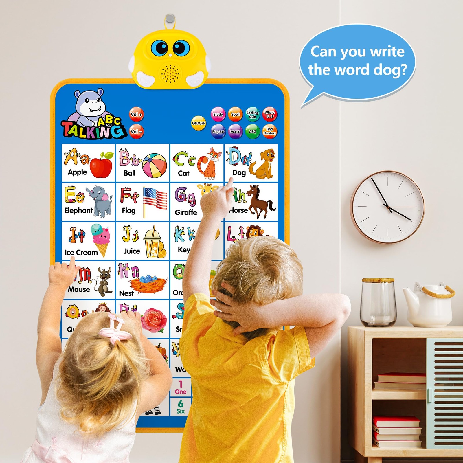 Electronic Alphabet Wall Chart, Talking ABC, 123s, Music Poster, Kids Learnin…