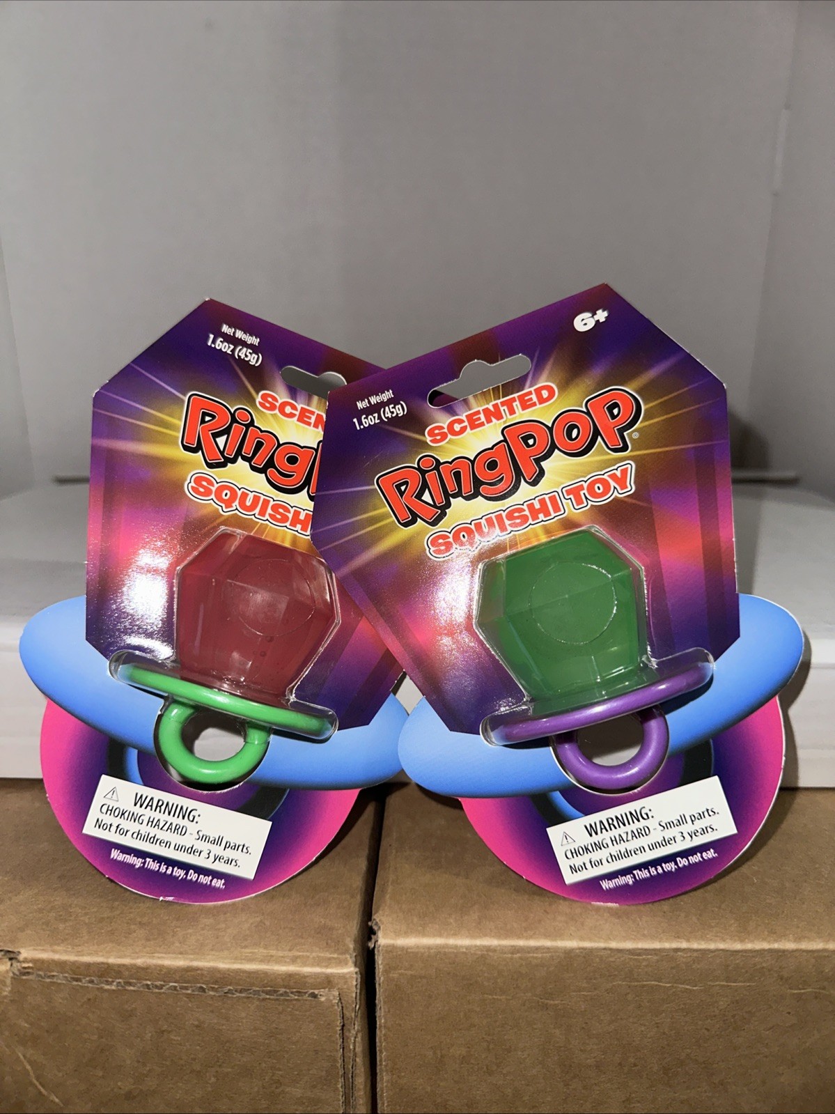 Scented Ring Pop Squishy Sensory Toy Pink Green