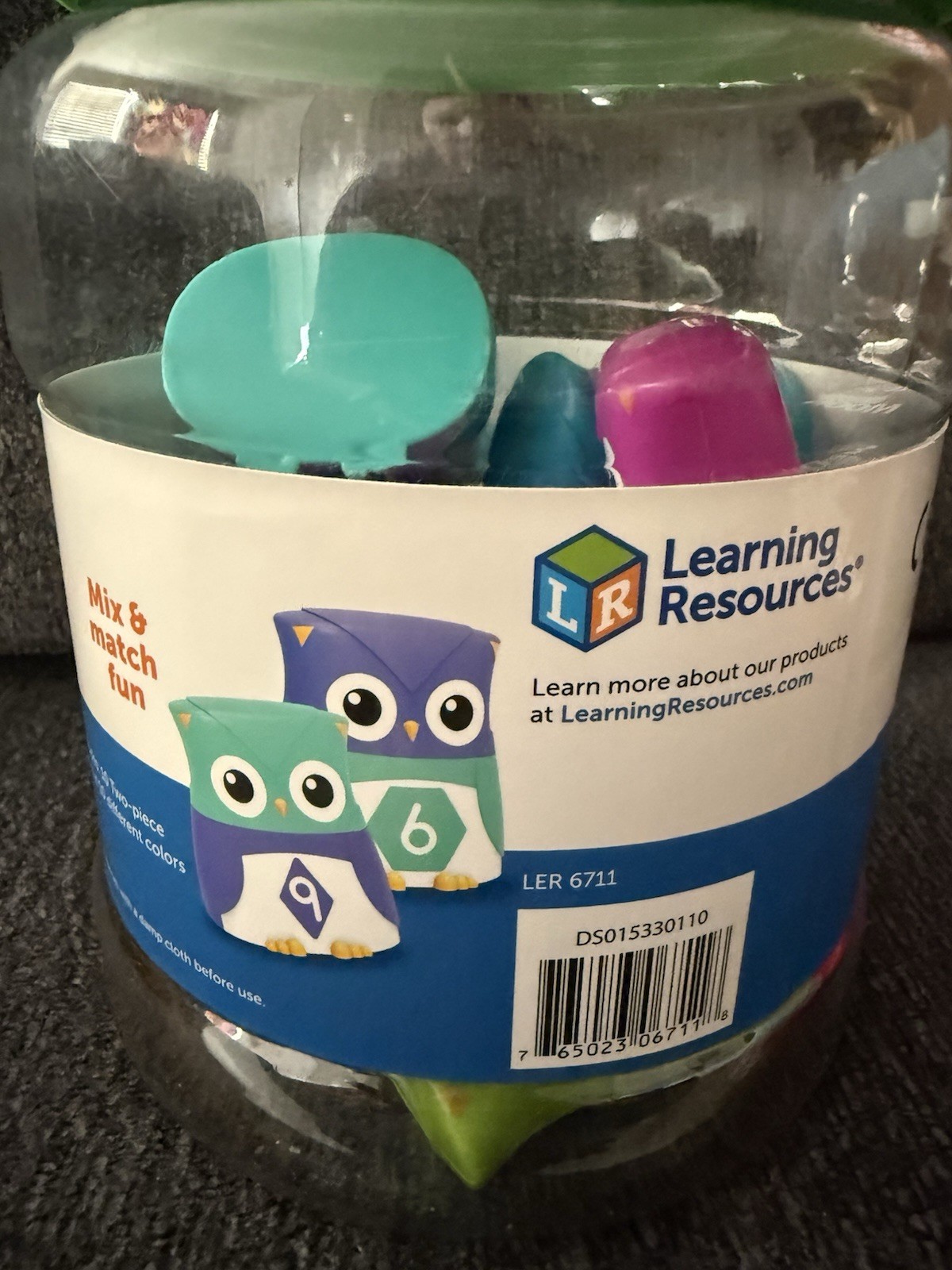 Learning Resources Snap-N-Learn Rainbow Owls Set Includes 20 Pieces