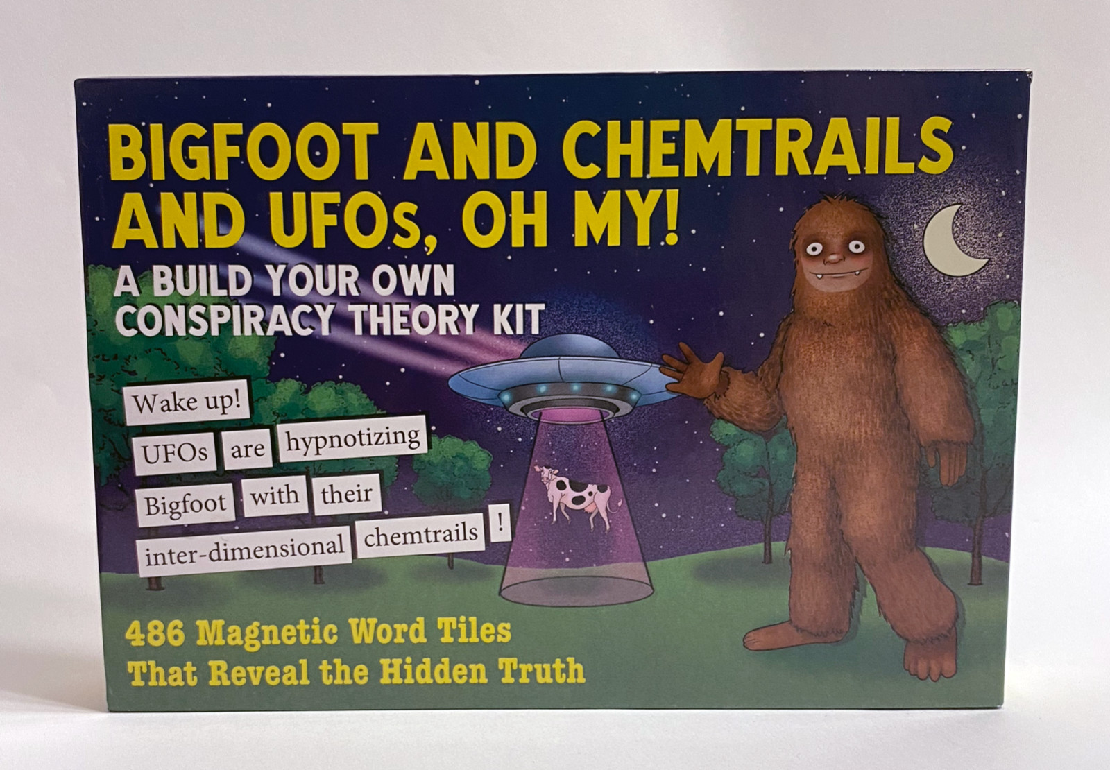 Conspiracy Theory Kit: Bigfoot, UFOs, Tin Foil Hat, White Elephant Gag Gift NEW