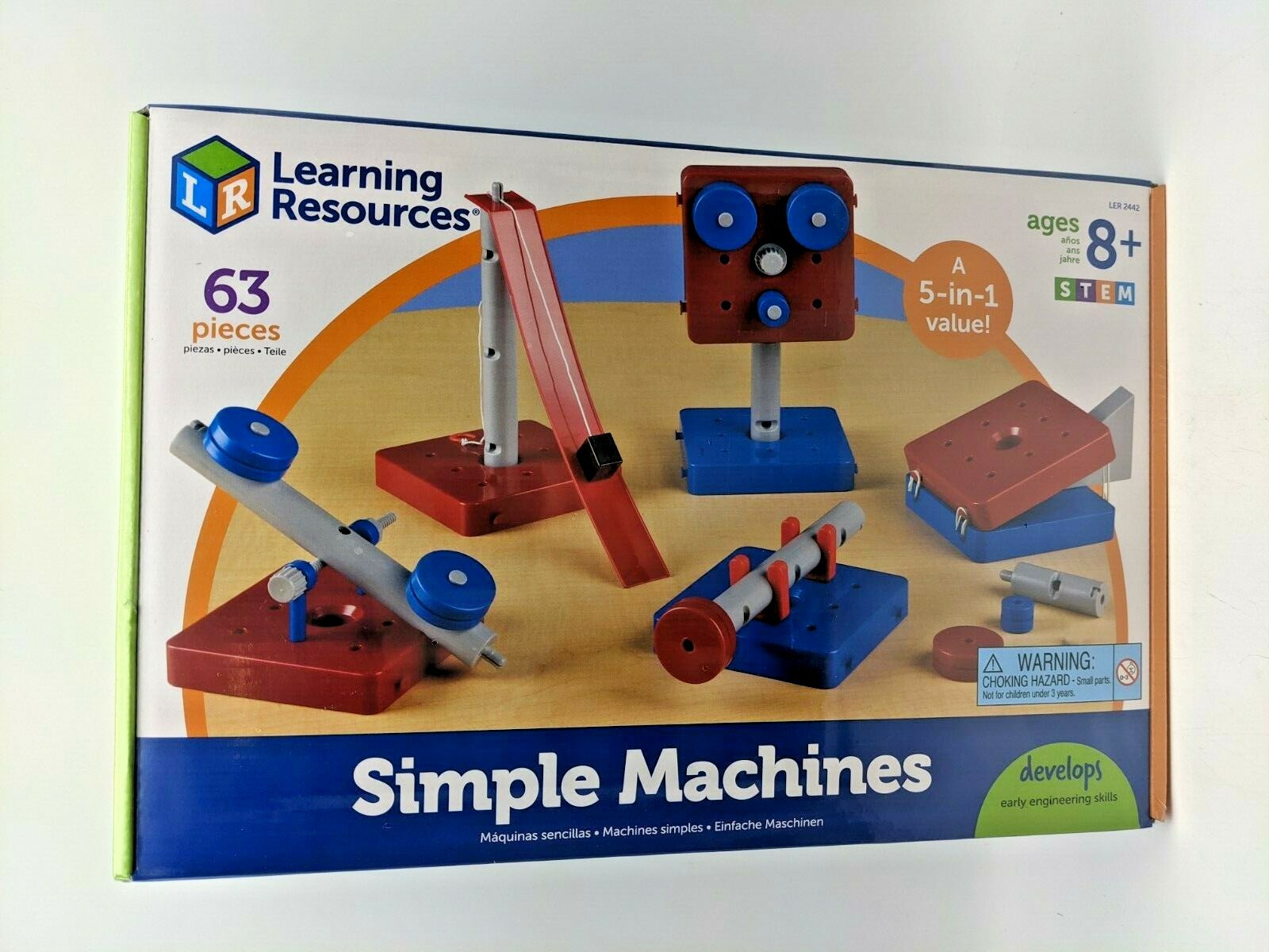 Simple Machines STEM Kids Physics Set Learning Resources Build 5 Models