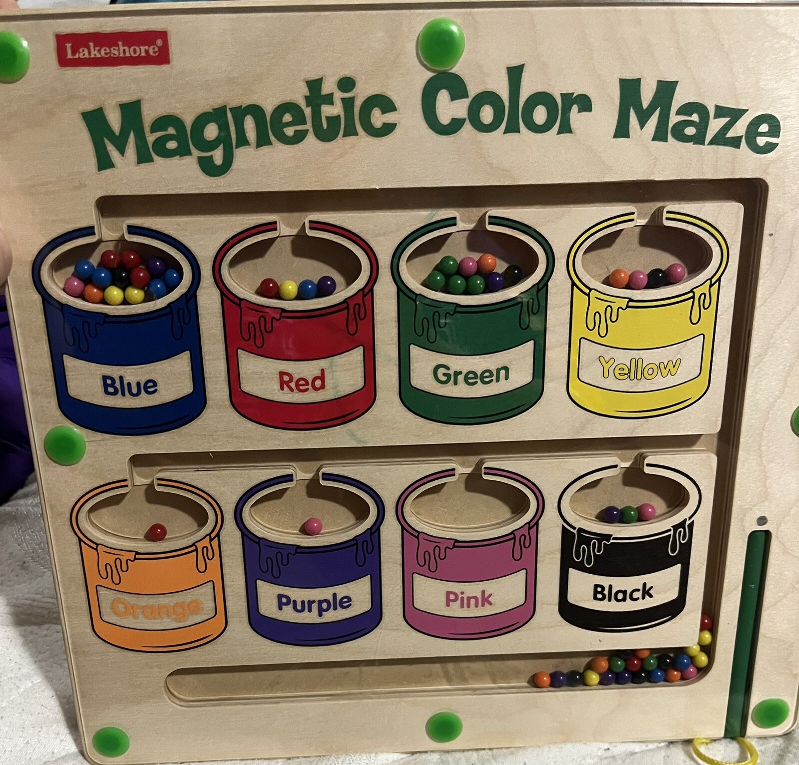 Lakeshore Wood Alphabet Numbers Colors Magnetic Maze 14″ Board Educational