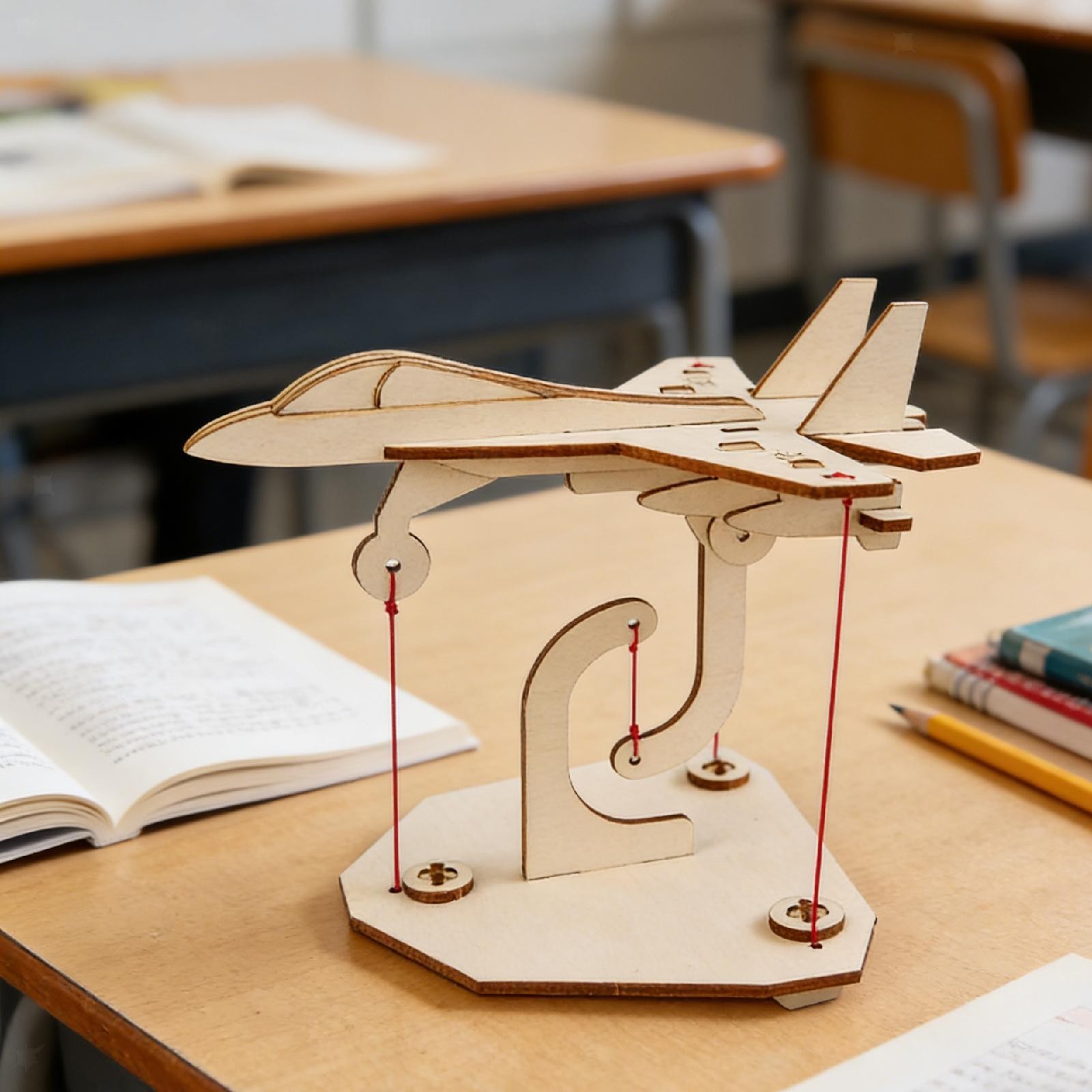 Wooden Suspension Aircraft Model Kit Classroom Demonstration Teaching Aid
