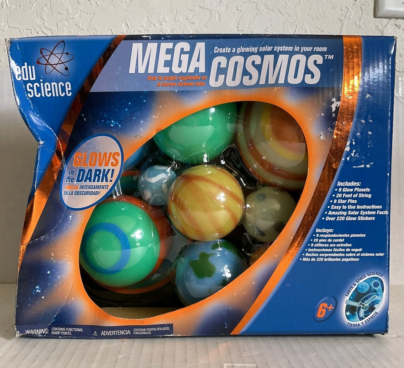 Edu Science Mega Cosmos Glow In The Dark Solar System Planets Toys R Us NEW NOS