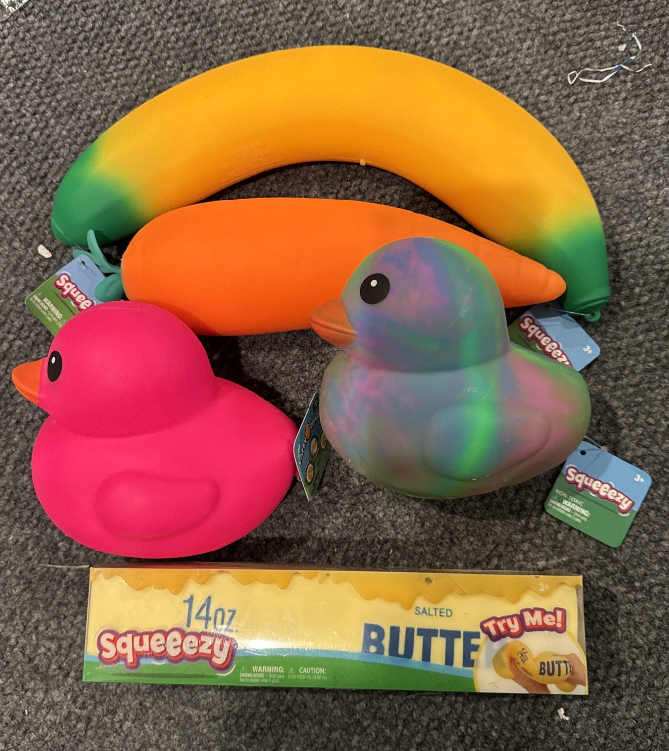 Sunny Days Squeezy Butter Jumbo Banana Carrot 2 Ducks Lot Of 5 SQUISHY BUNDLE