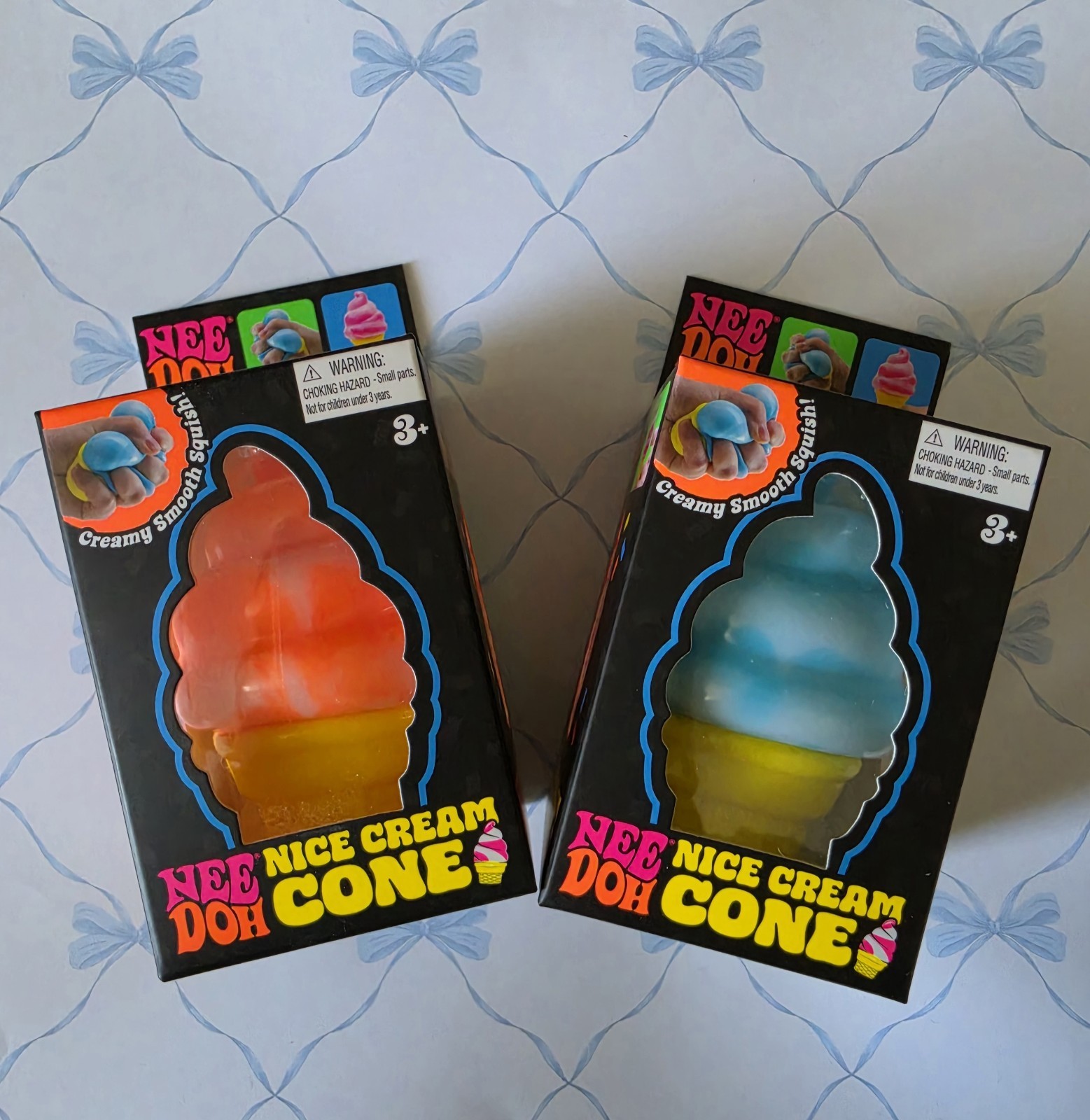 NeeDoh Nice Cream Cone Ice Cream Squishy Toy Bundle Of 2 Blue/Orange Needoh