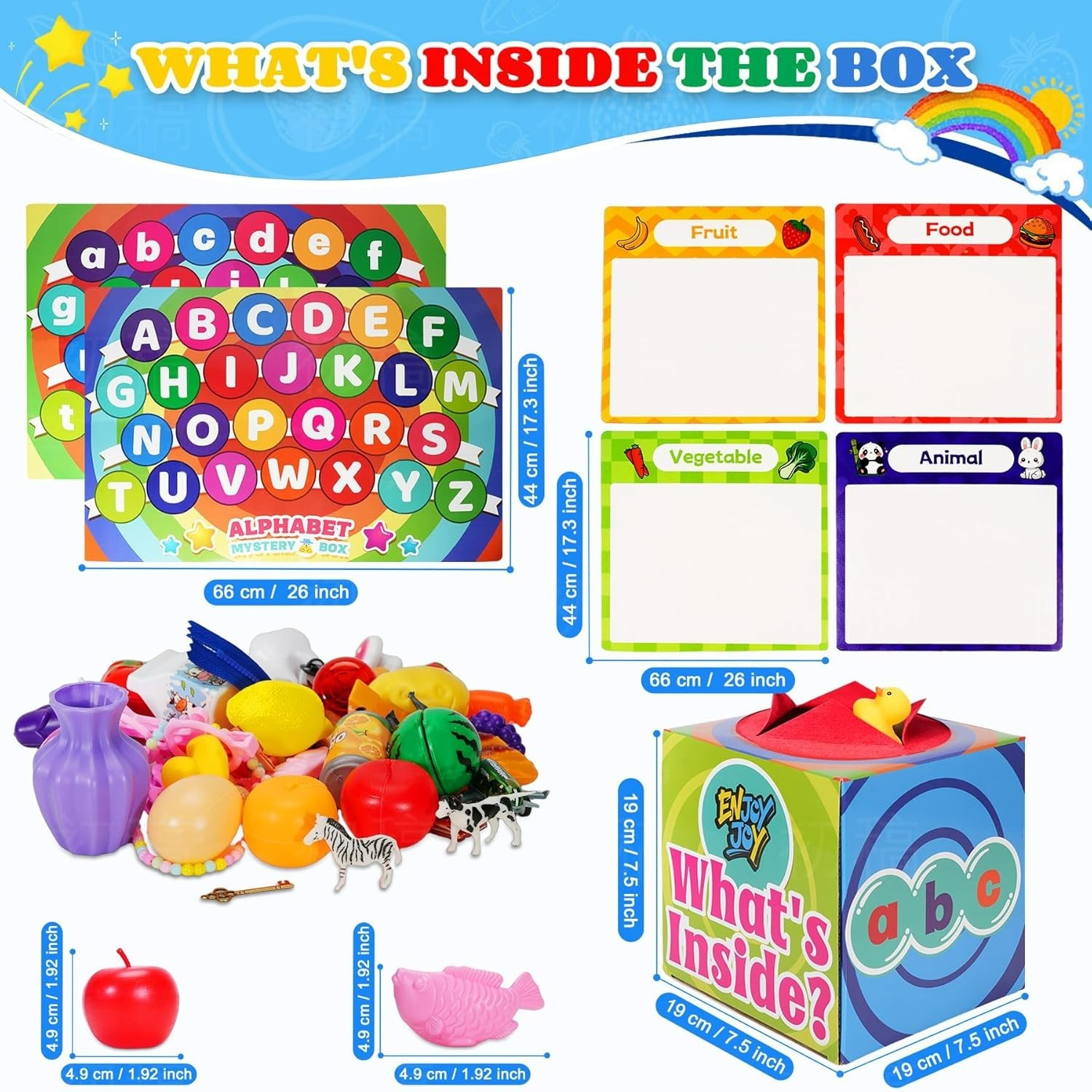 Mystery Box 58PCS Speech Therapy Alphabet Montessori Sensory Toy 3-6