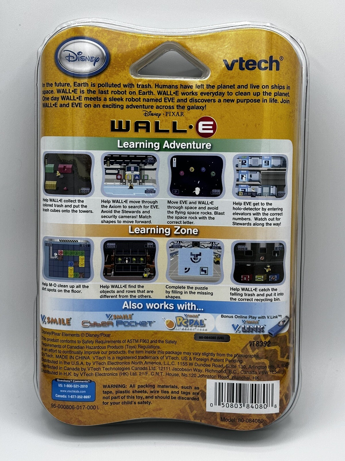 VTech VSmile VMotion Active Learning System Disney Pixar WALL-E Game 3-5 Yrs New