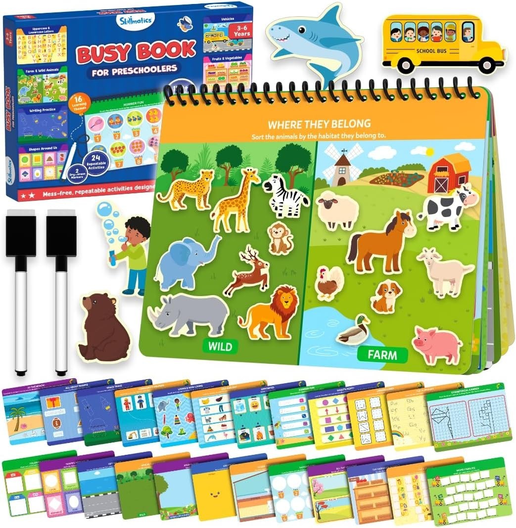 Skillmatics Montessori Busy Book for Toddlers – Preschool Learning Activities