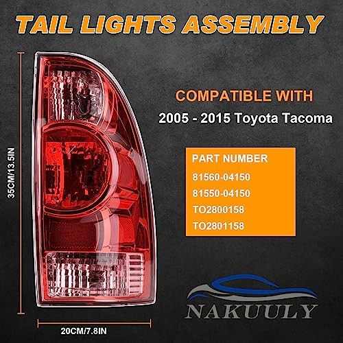 Tail Light Assembly Compatible With 2005-2015 Black Housing with Clear Lens