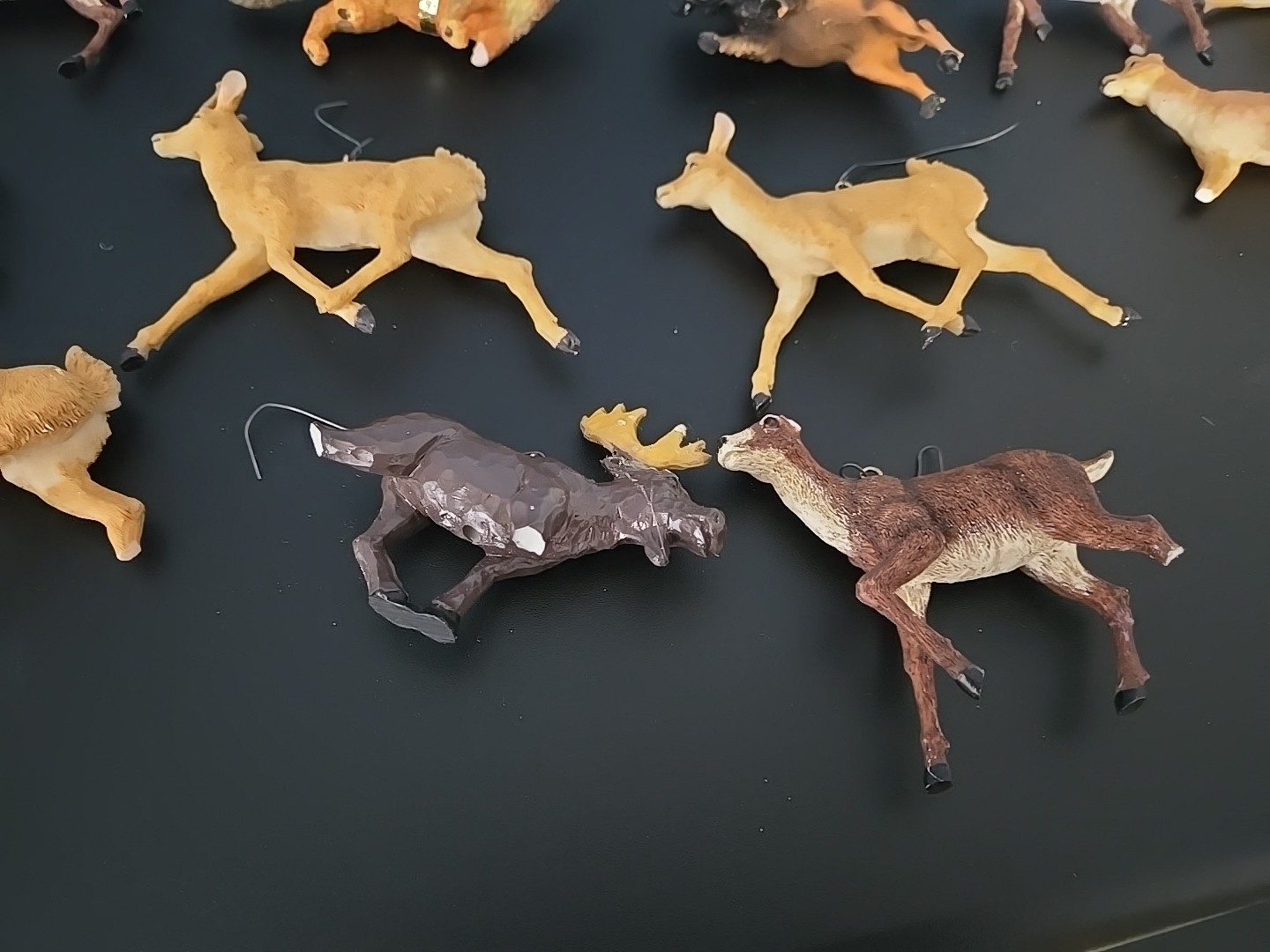 Animal Wildlife Wolf Deer Bear Bison Fox Ornament Figurine Hand Painted Resin
