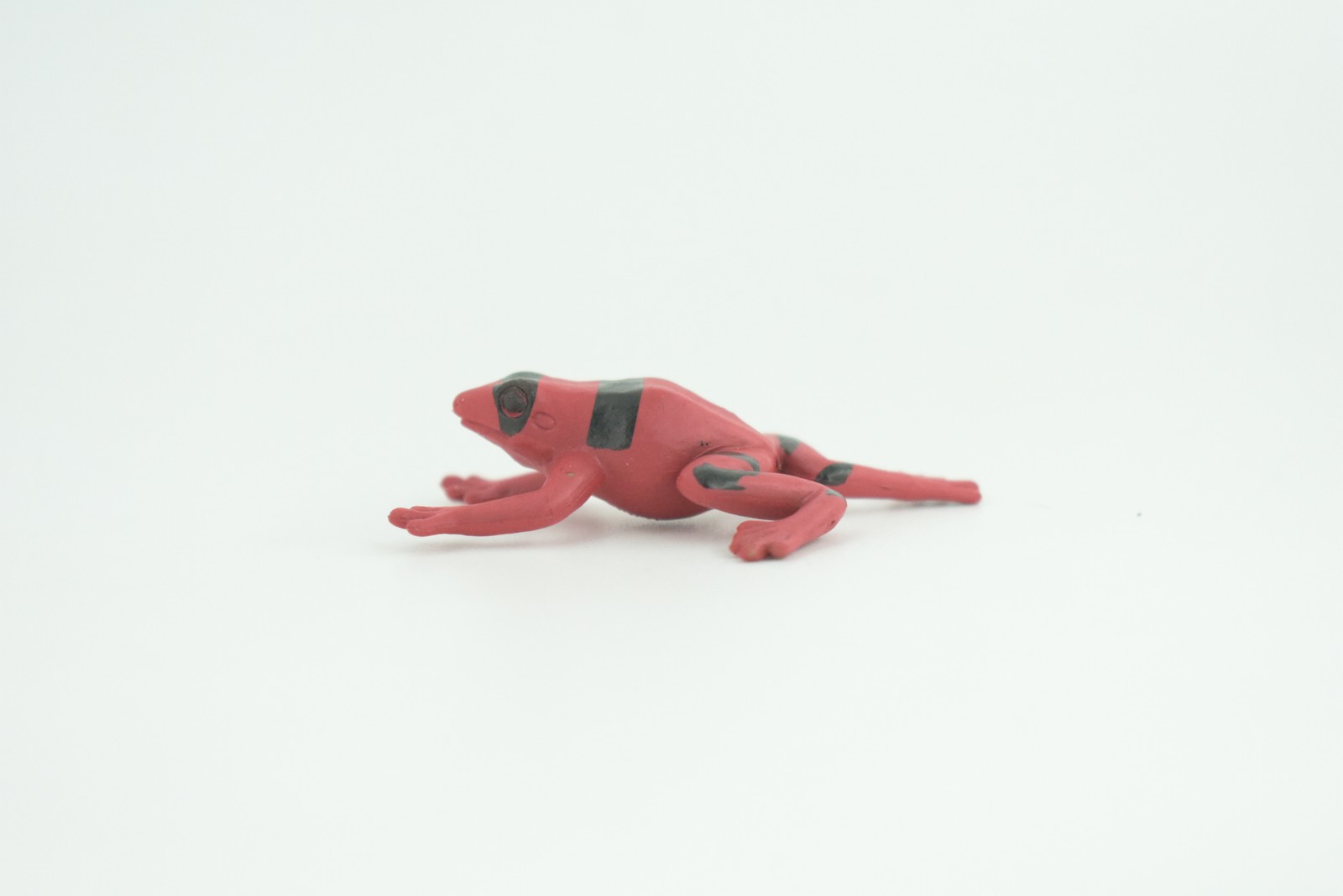 Red and Black Striped Frog Toy, Hand Painted, Rubber Model, 2 Inches CWG312 B48