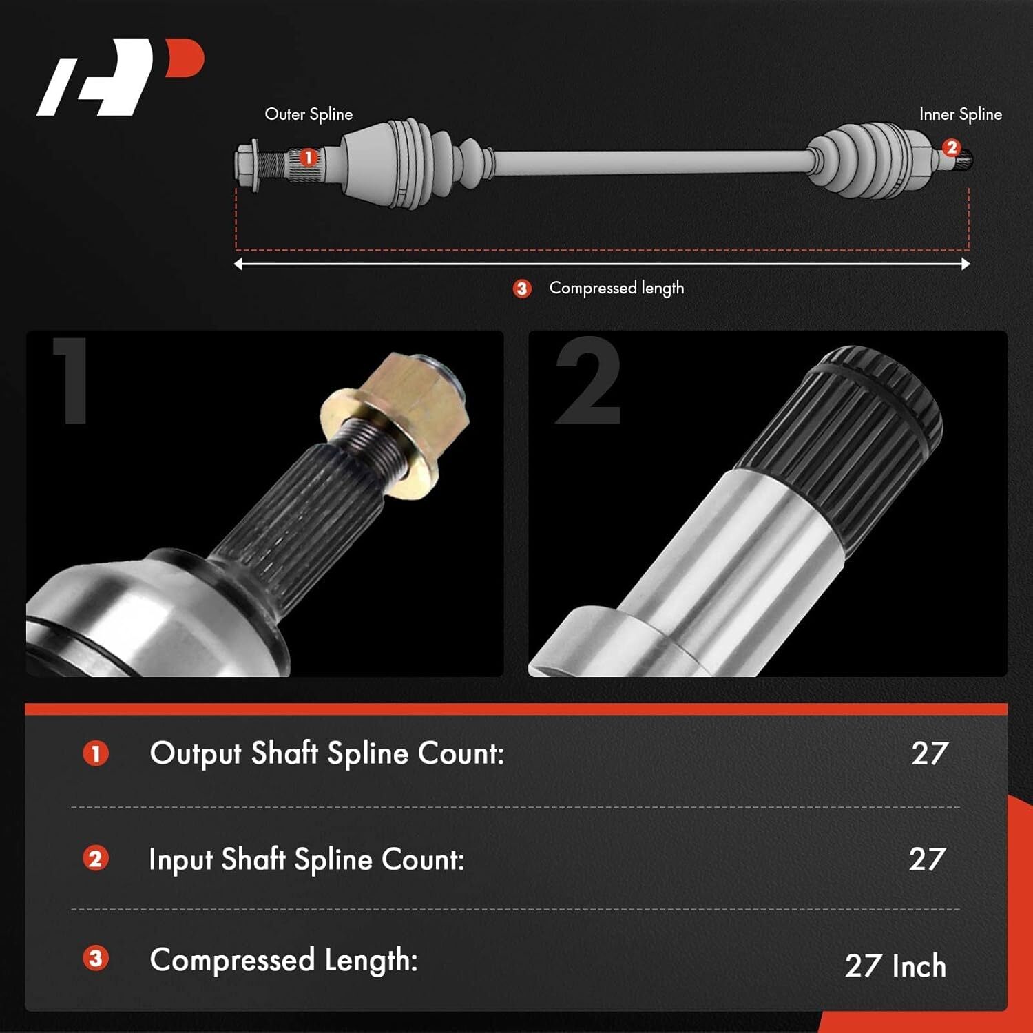 Front Driver Side APM CV Axle Shaft Assembly Compatible with Nissan Rogue