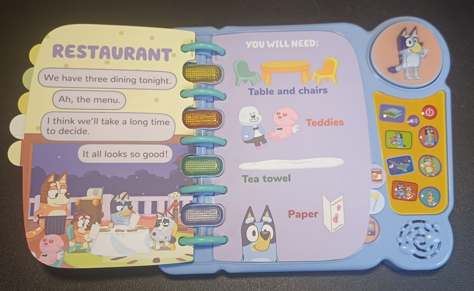 VTech Bluey’s Book of Games 5412 Interactive Pretend-Play Book for Preschoolers