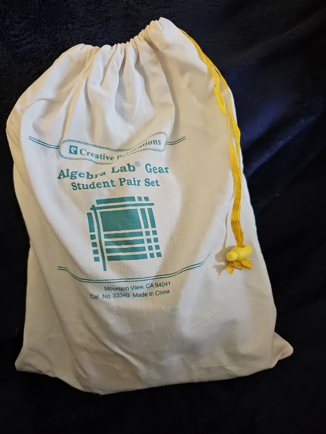 3-D Algebra Lab Gear Student Pair Set Blocks Creative Publications Blue & Yellow